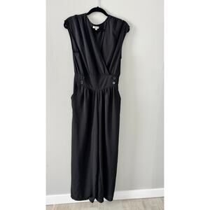 Max Studio Black Sleeveless Wide-Leg Jumpsuit – Size M